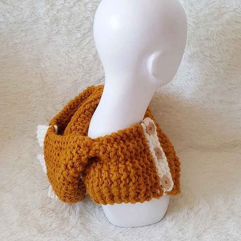 Toddler knit Dino Scarf Hat 2 Colors