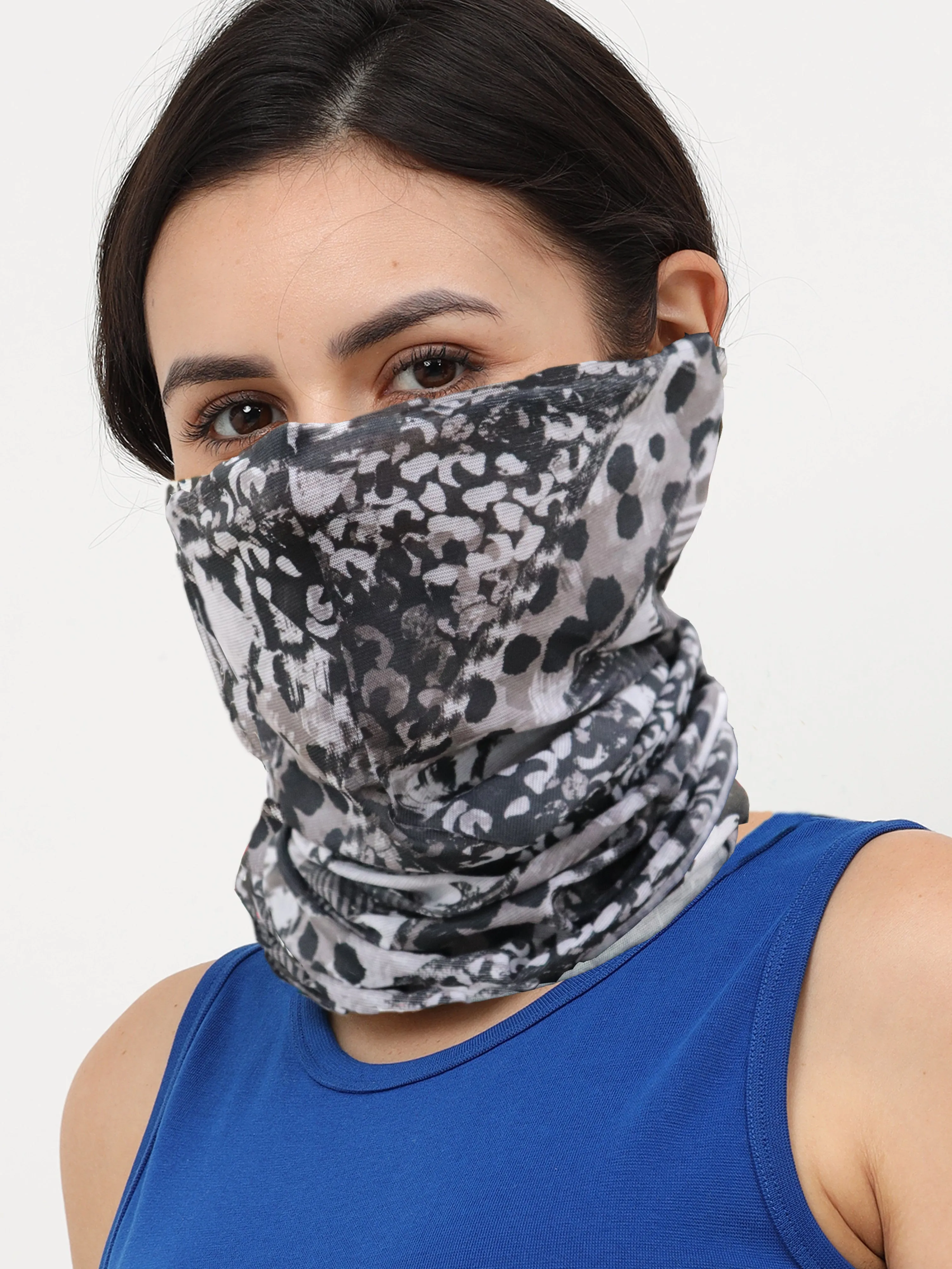 UrGear Men Women Unisex Adults and Kids Black Printed Bamboo Anti Microbial Multipurpose FREE SIZE Bandana