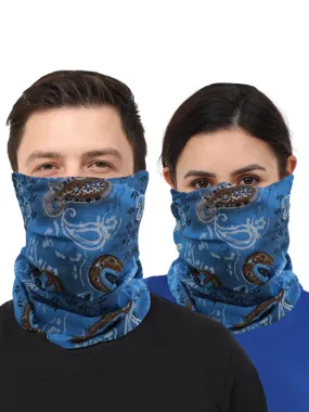 UrGear Men Women Unisex Adults and Kids Blue Printed Bamboo Anti Microbial Multipurpose FREE SIZE Bandana