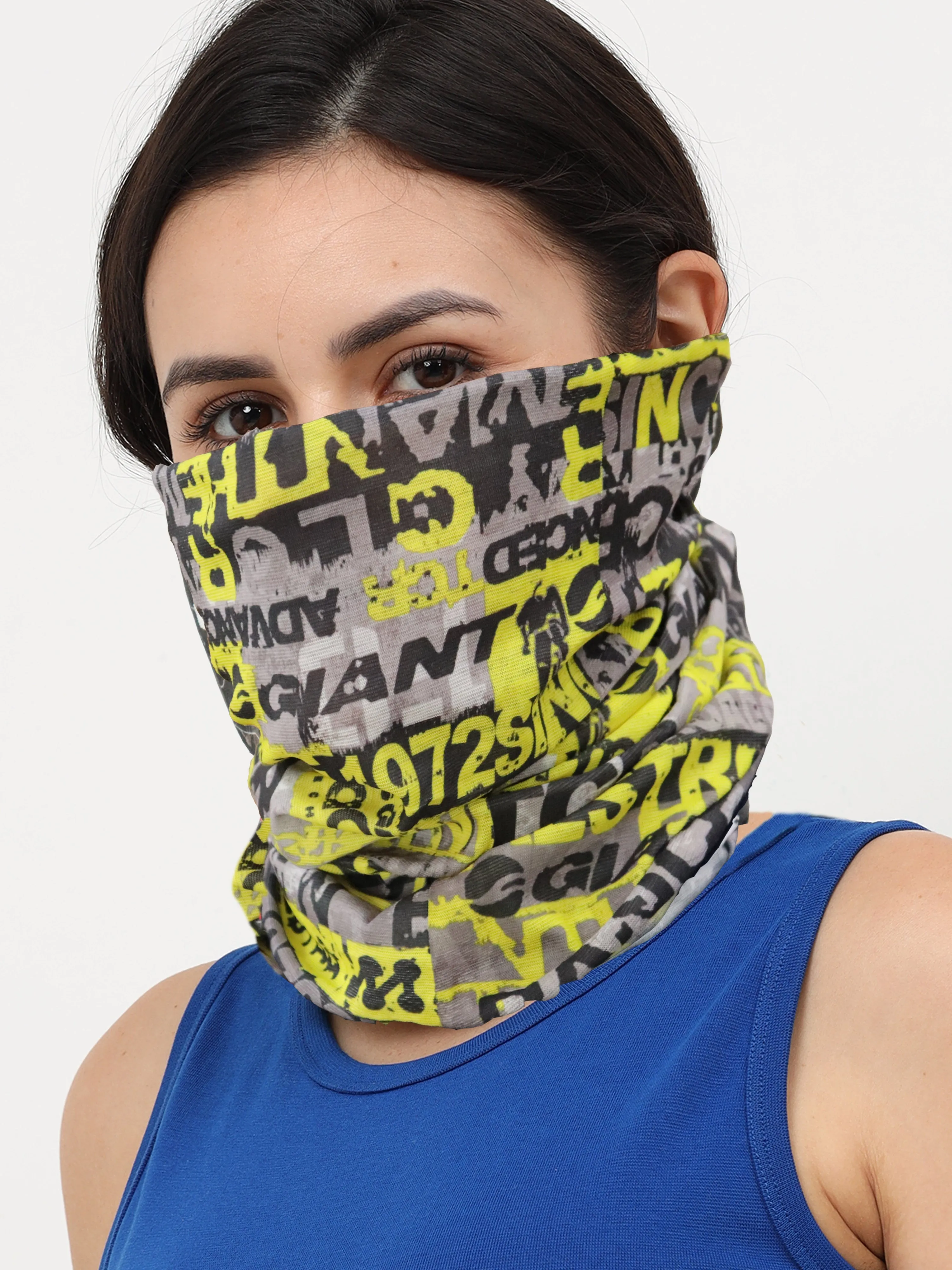 UrGear Men Women Unisex Adults and Kids Grey Yellow Printed Bamboo Anti Microbial Multipurpose FREE SIZE Bandana