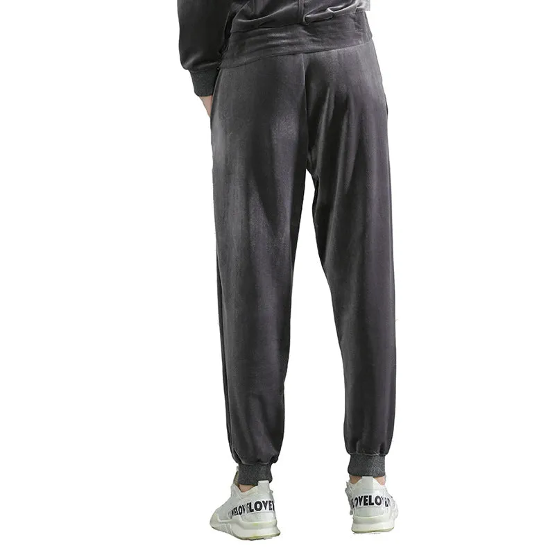 Velvet Elastic Cuffs Sweatpants