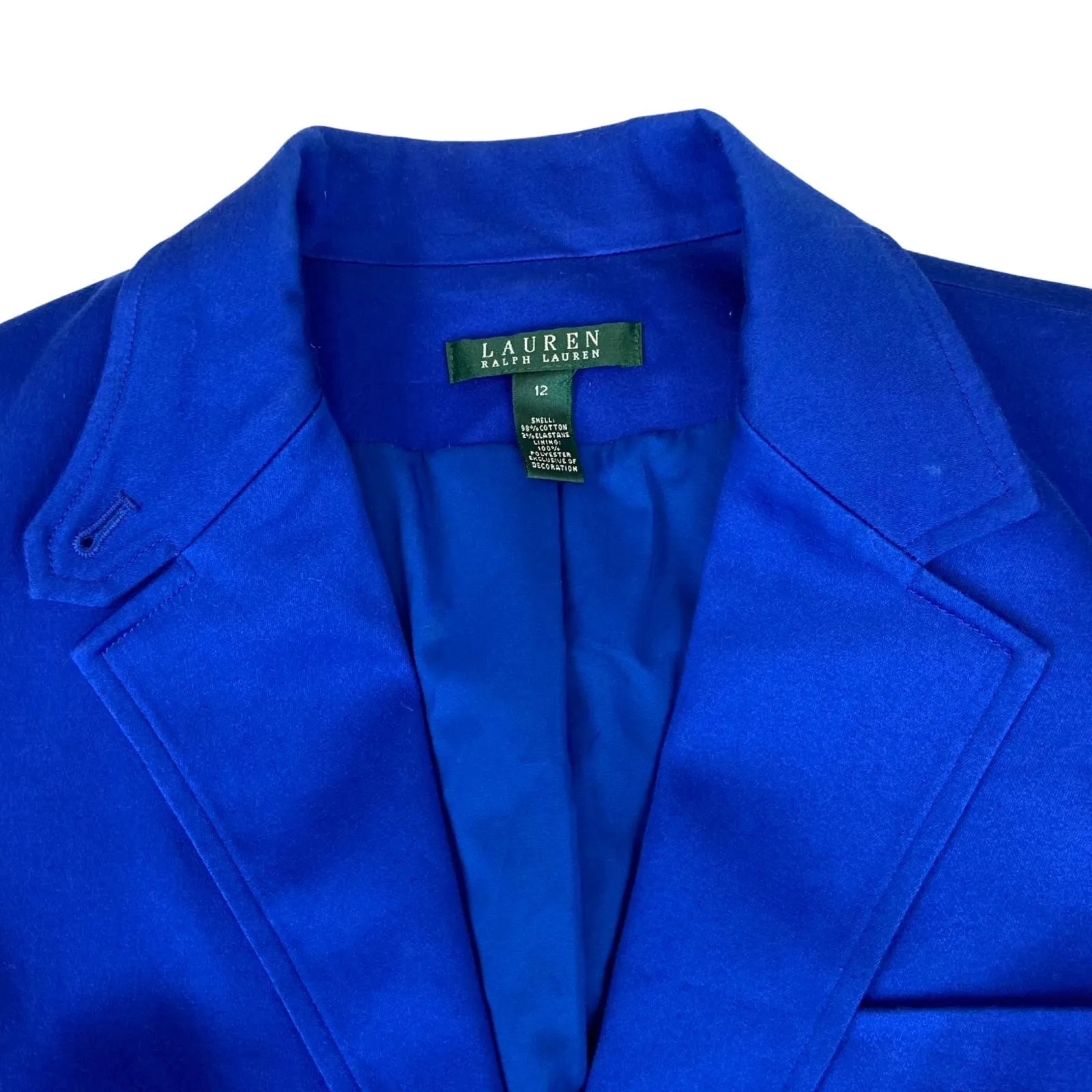 Vintage 90s 00s Blue LAUREN Ralph Lauren Embroidered Blazer Jacket M 12 14