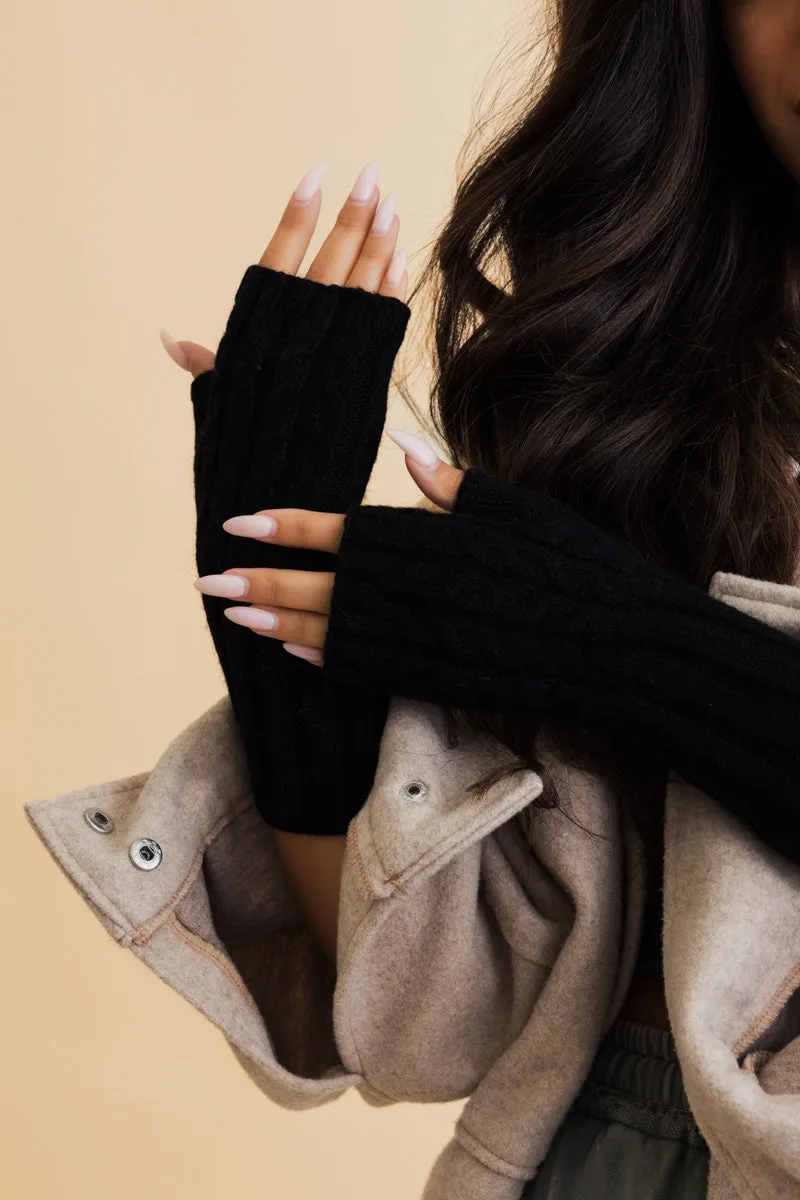 Winter Cable Knit Fingerless Gloves