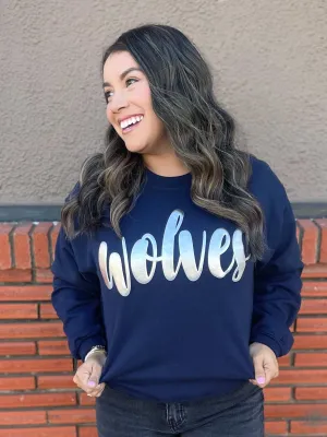 Wolves Metallic Puff Sweatshirt