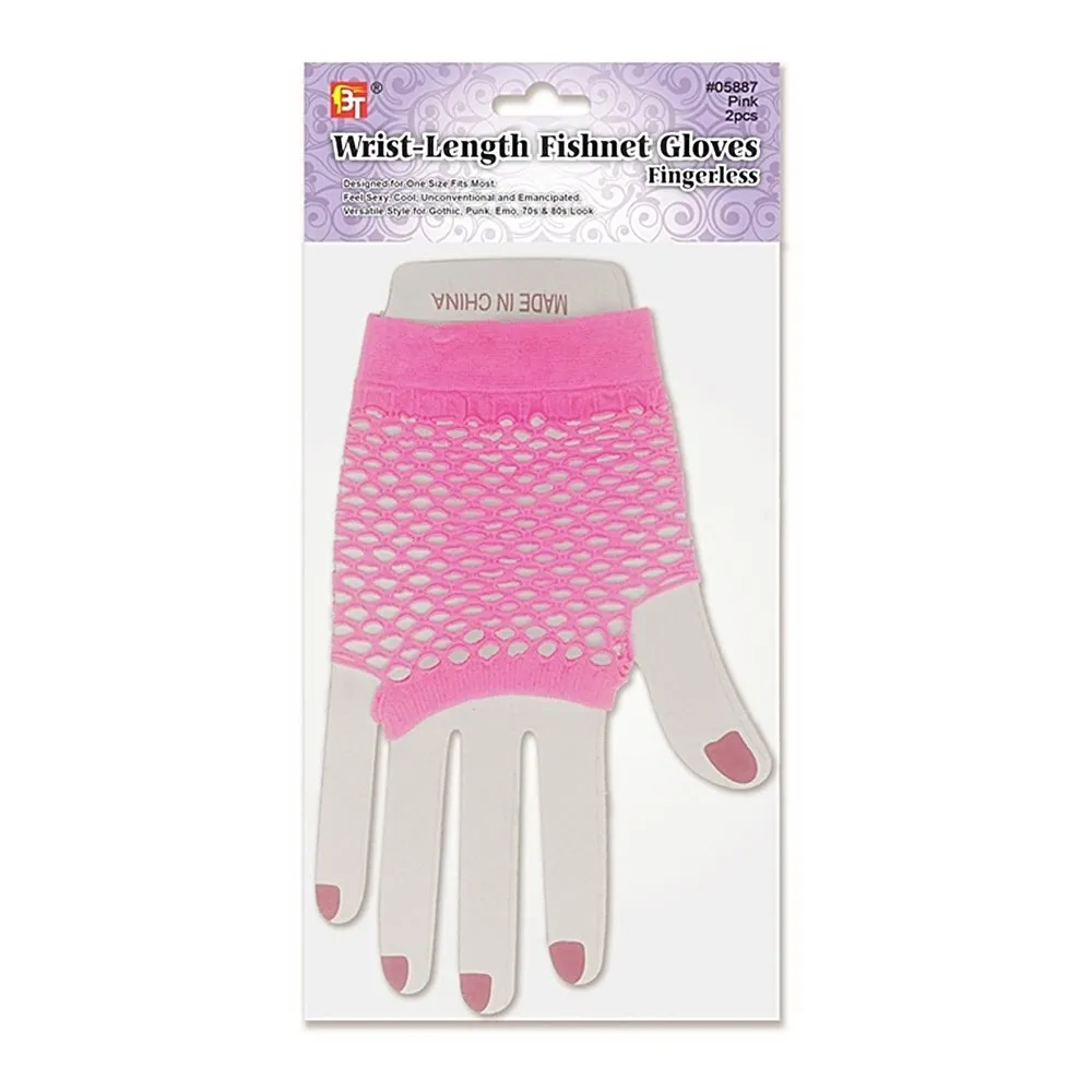 WRIST-LENGTH FISHNET GLOVES - FINGERLESS