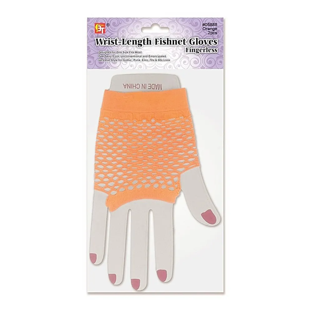 WRIST-LENGTH FISHNET GLOVES - FINGERLESS