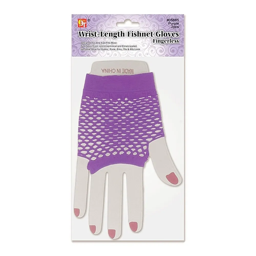 WRIST-LENGTH FISHNET GLOVES - FINGERLESS