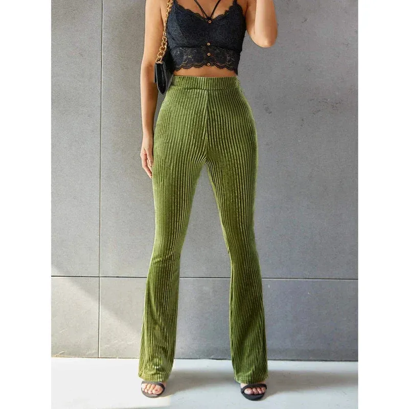 Yoga Slim Workout Velvet Lounge Bootcut Pants