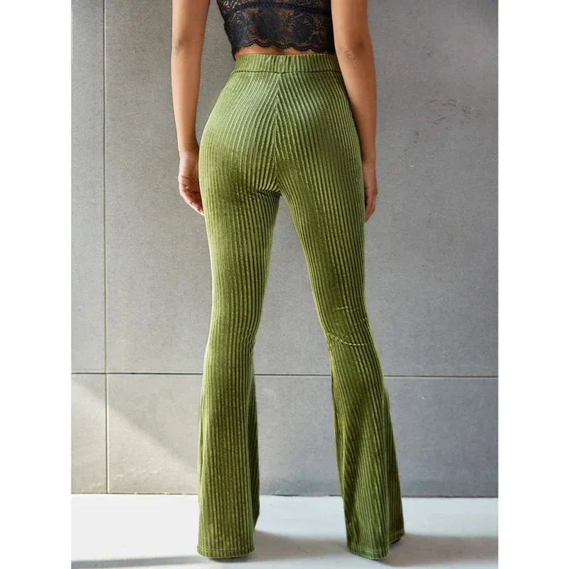 Yoga Slim Workout Velvet Lounge Bootcut Pants