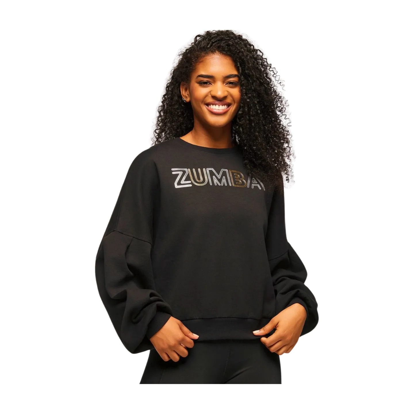 Zumba Runway Pullover Sweatshirt With Bubble Sleeves